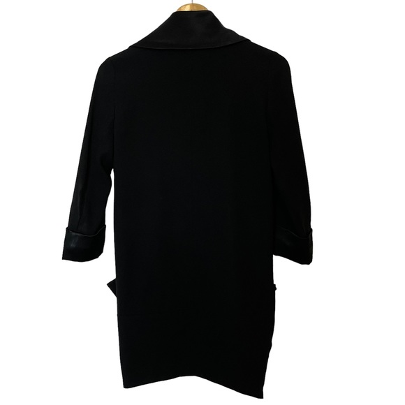 Aritzia Wilfred Blazer Jacket Chevalier Black Open Front Crepe Size 8 - Picture 12 of 15